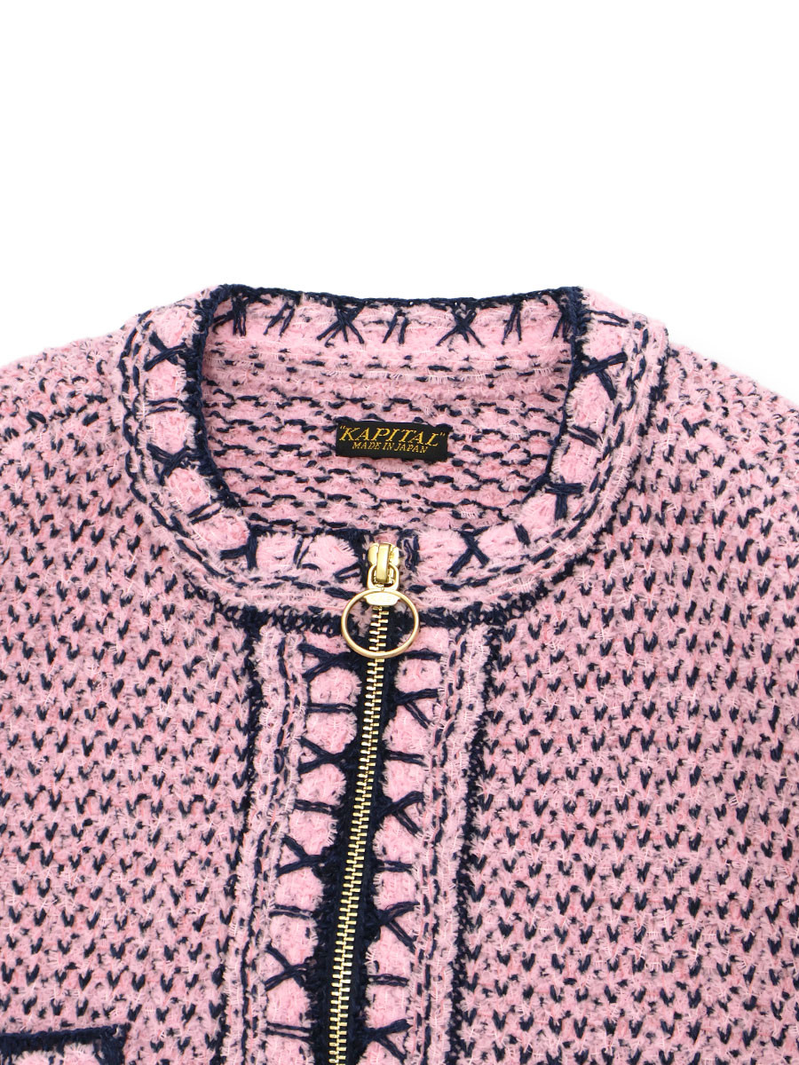 KAPITAL Knit Sweater 5G Knit Zip Cabaret Cardigan