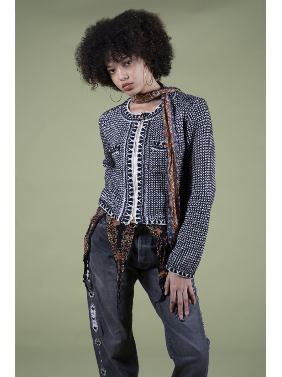 KAPITAL Knit Sweater 5G Knit Zip Cabaret Cardigan