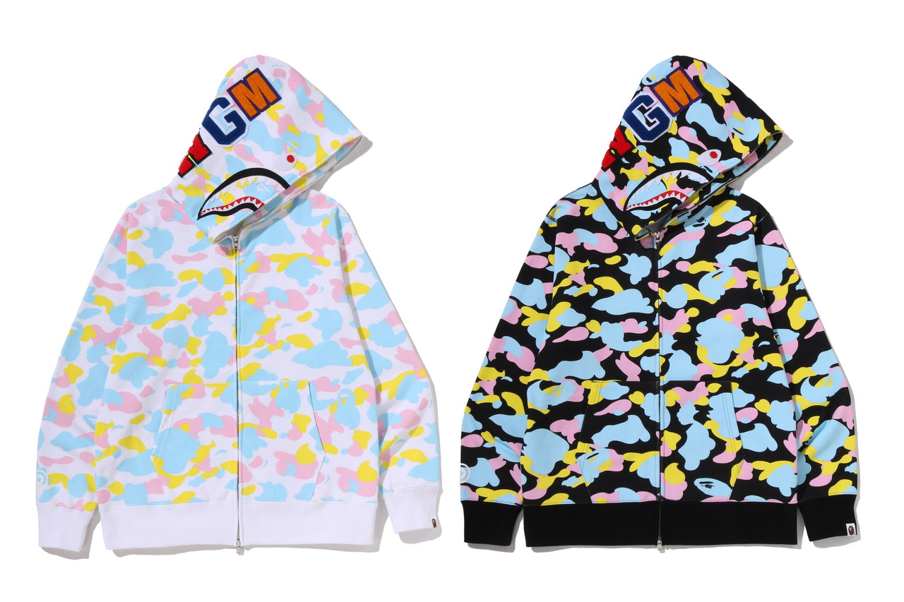 BAPE SWEAT / HOODIE NEW MULTI CAMO SHARK FULL ZIP HOODIE