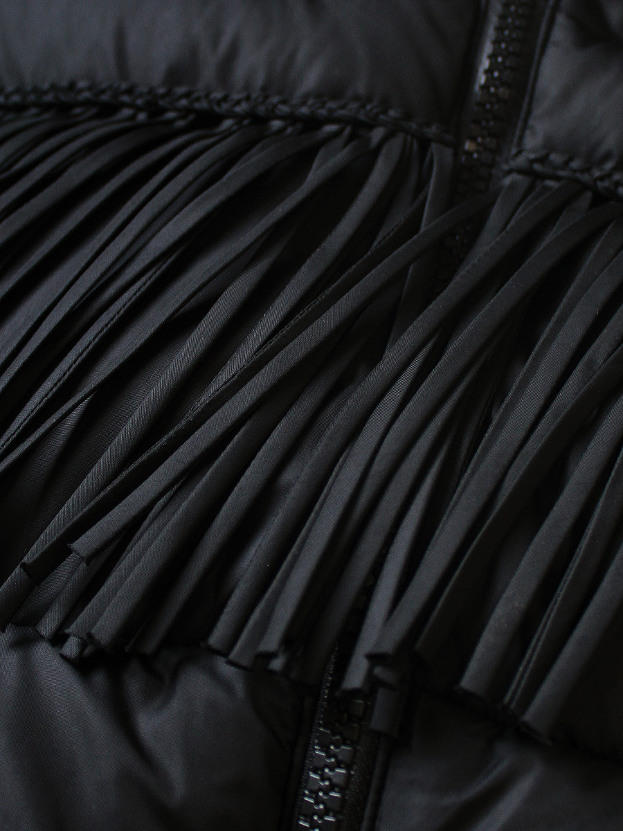 KAPITAL キルティング ライナーベスト 黒 リブ切替 ポケット付き KAPITAL Vest Nylon Fringe Burger-KEEL Vest