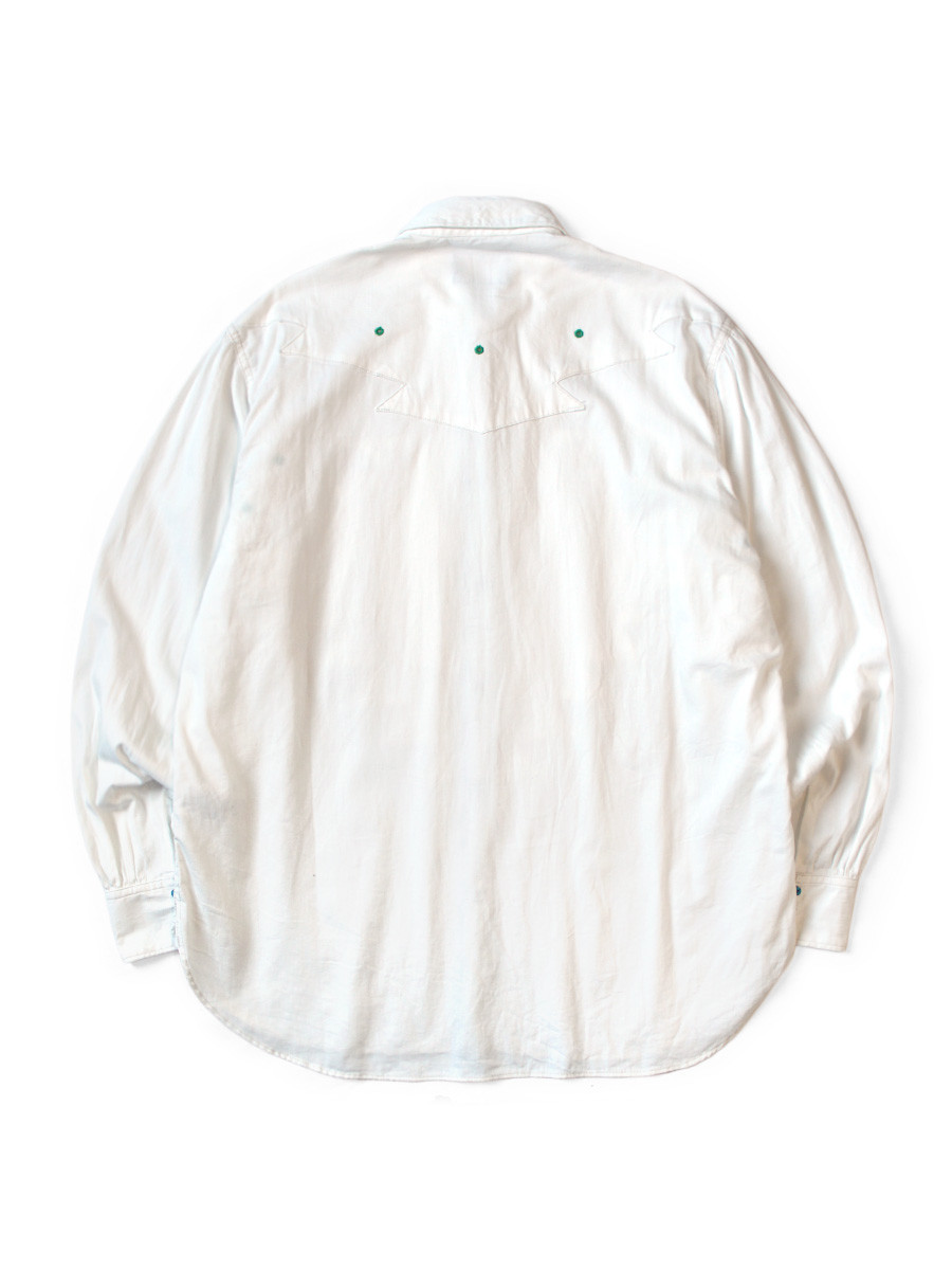 KAPITAL Shirt (Long Sleeve) 5.5Oz White Denim Thunderbird Husky