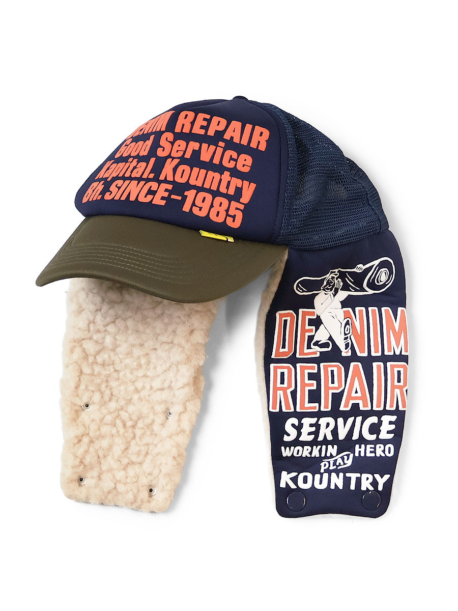 KAPITAL Hat/Cap DENIM REPAIR SERVICEpt Lumbar Track Cap