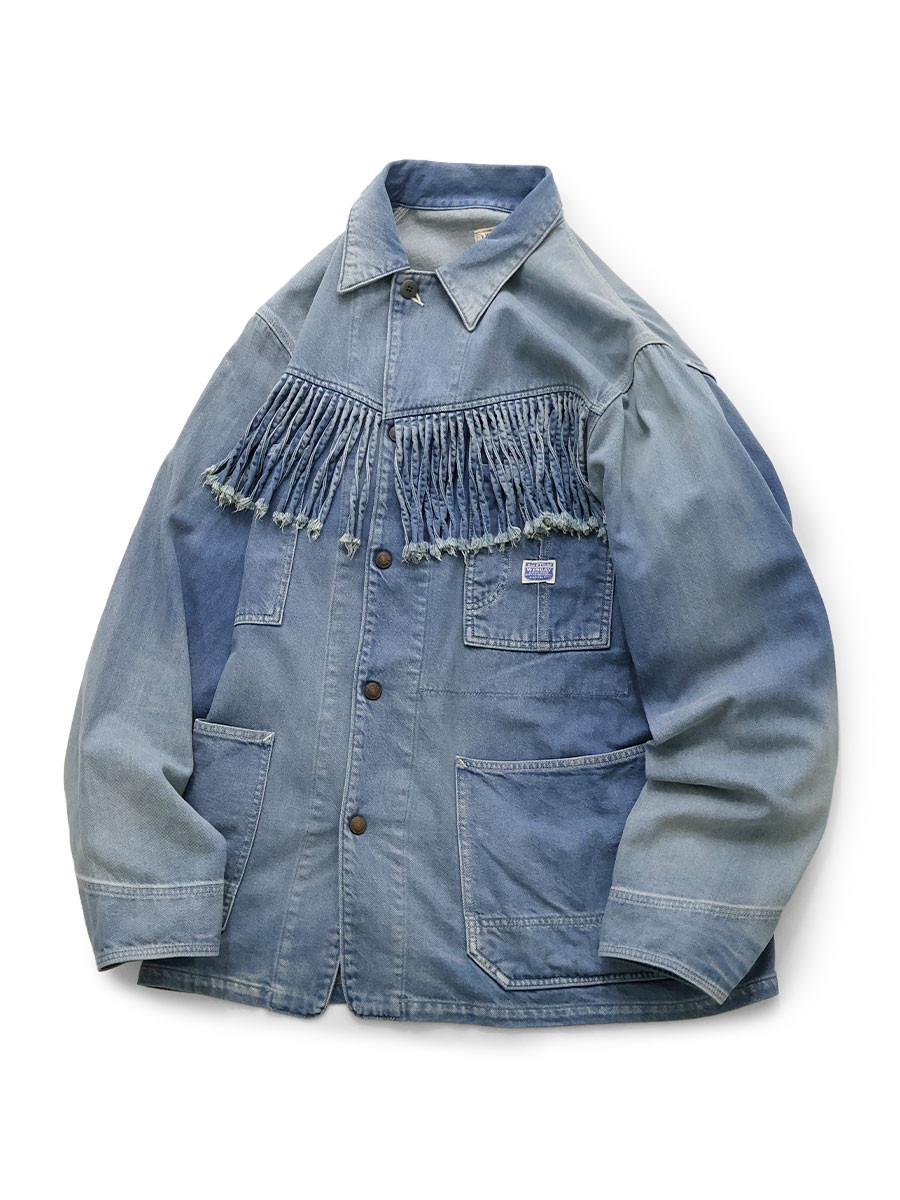 KAPITAL Jacket 11.5Oz Denim Fringe Coveralls