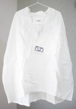 KAPITAL Linen Canvas KENKA Shirt (Latvian Embroidery)