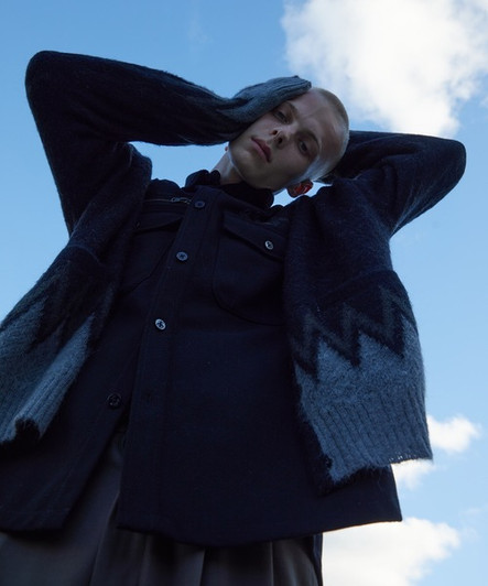 Picture No.1 of NUMBER (N)INE ZIGZAG JACQUARD MOHAIR KNIT CARDIGAN F23NK002