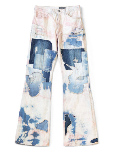 Picture No.1 of KAPITAL 14Oz Denim 5P Tie-dye Rat Flare Pants (Crazy Dixie Remake) K2410LP096