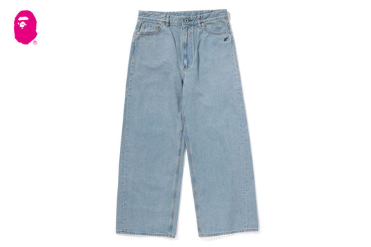 Picture No.1 of BAPE BAPE STA EMBROIDERY BAGGY DENIM PANTS 1L30-250-001