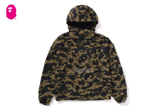 Picture No.1 of BAPE CRINKLE EFFECT 1ST CAMO HALF ZIP HOODIE JACKET 1L30-240-006