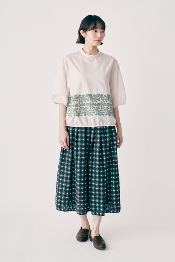 Picture No.1 of minä perhonen Floraleaf Gathered Blouse 2025 s/s ADS1382S