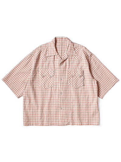 Picture No.1 of KAPITAL Cotton Linen Soccer Check Open-collar Western big Shirt K2504SS145