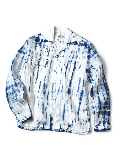 Picture No.1 of KAPITAL French Linen Tokushima-style Tie-dyed Wrangle Collar Open-neck Shirt K2505LS204