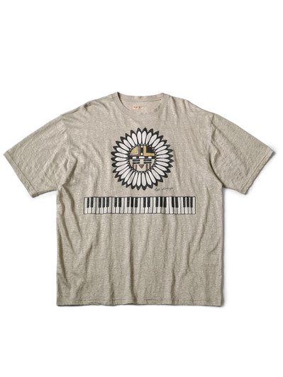 Picture No.1 of KAPITAL Linen Jersey Crew T-Shirt (Piano & Sun Face pt) K2504SC193