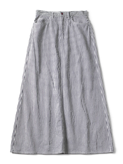 Picture No.1 of KAPITAL 10Oz Hickory High-Waisted Maxi Skirt K2504SK138