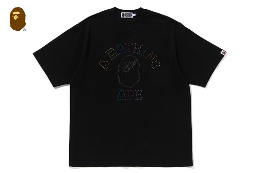 Picture No.1 of BAPE RHINESTONE COLLEGE RELAXED FIT TEE 1L80-109-313