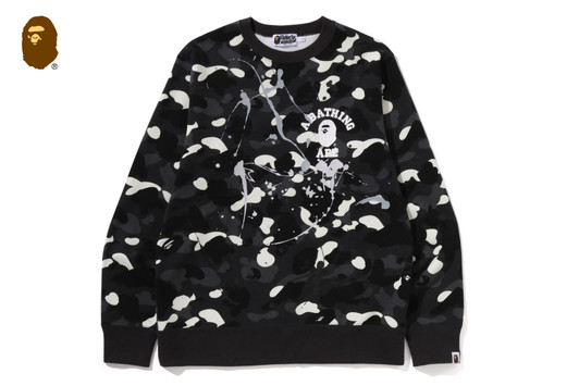 Picture No.1 of BAPE CITY CAMO PAINTING CREWNECK SWEATSHIRT 1L80-113-006