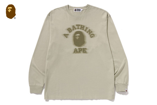 Picture No.1 of BAPE GARMENT DYE COLLEGE RELAXED FIT LS TEE 1L80-111-007