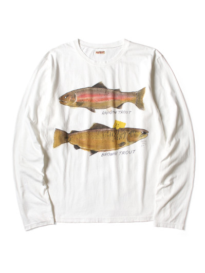 Picture No.1 of KAPITAL 20/- Jersey Crew-Long T-Shirt (2 Trout Peckish Rainbow Ypt) K2508LC004