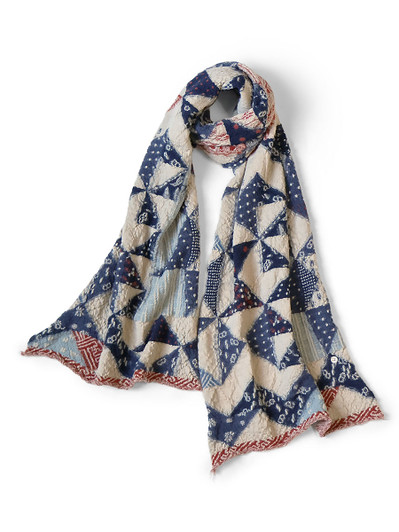 Picture No.1 of KAPITAL Felted Wool Indigo Happy Scarf EK-1850XM