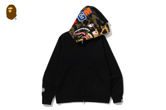 Picture No.1 of BAPE SHARK FULL ZIP DOUBLE HOODIE 1L70-115-007