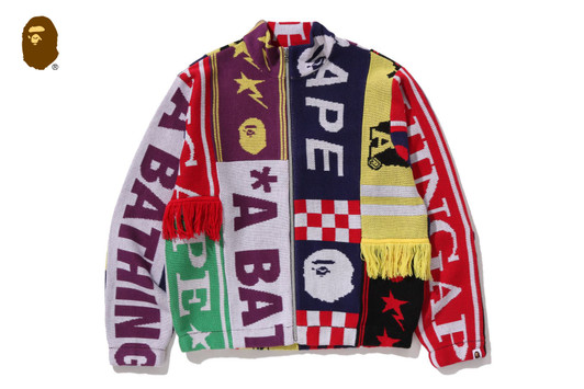 Picture No.1 of BAPE SCARF PATTERN REGULAR FIT TRACK JACKET 1M30-115-315