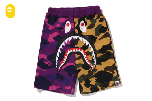 Picture No.1 of BAPE SPLIT CAMO SHARK SWEAT SHORTS 1M30-353-001