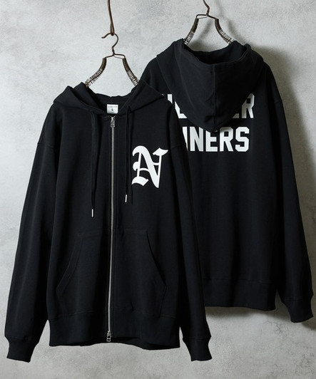 Picture No.1 of NUMBER (N)INE NUMBER NINERS BACK PRINTED FULL ZIP SWEAT HOODIE / Number Niners back Print zip hoodie F25NC013