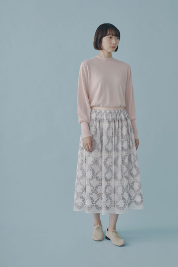 Picture No.1 of minä perhonen Flower Crown Tuck Skirt 2024 S/S ACS5361