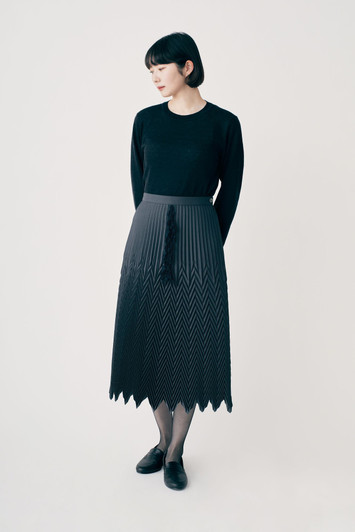 Picture No.1 of minä perhonen Floraleaf Pleated Skirt 2025 S/S ADS5413