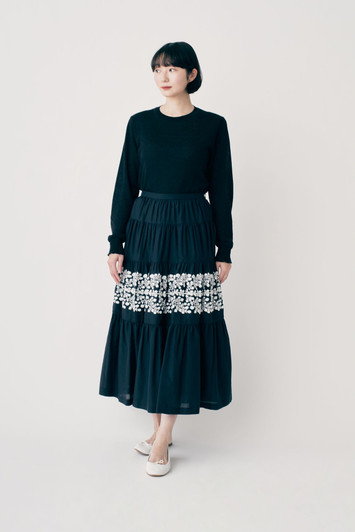 Picture No.1 of minä perhonen Floraleaf Skirt 2025 S/S ADS5404