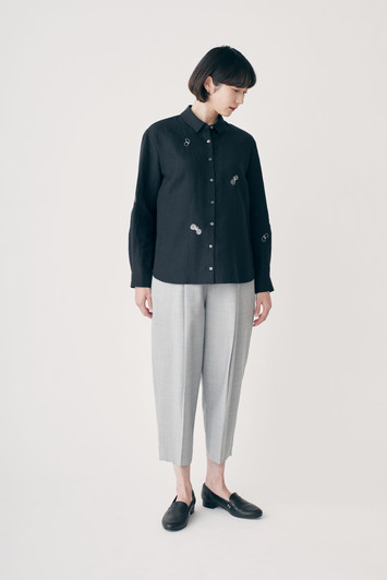 Picture No.1 of minä perhonen Choucho Square Collar Blouse 2025 S/S ADS1368S