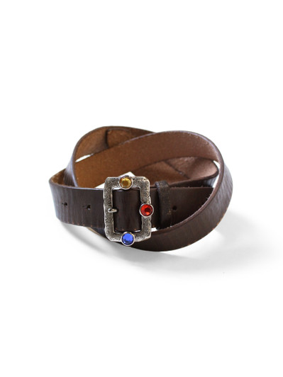 Picture No.1 of KAPITAL Oiled Leather Studded Disco Buckle Belt EK-1287XGAEK-1287XGB