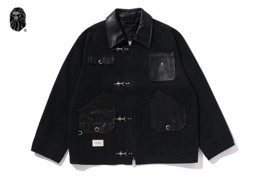 Picture No.1 of BAPE BAPE BLACK WASHED CHORE WORK JACKET 1M20-140-304