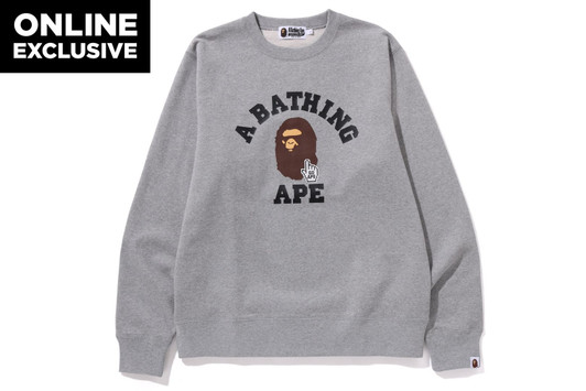 Picture No.1 of BAPE GO APE POINTER COLLEGE CREWNECK BAPEC 1M25-113-001