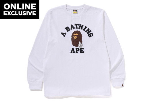 Picture No.1 of BAPE GO APE POINTER COLLEGE LS TEE BAPEC 1M25-111-001