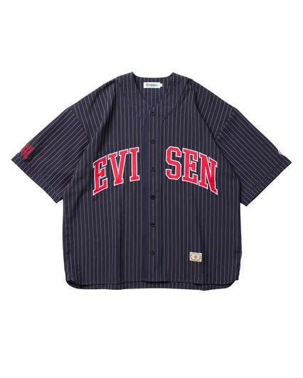 Picture No.1 of Evisen Skateboards OFFICIAL REPLICA BASEBALL SHIRT - NAVY 10229761966394