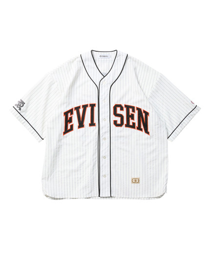 Picture No.1 of Evisen Skateboards OFFICIAL REPLICA BASEBALL SHIRT - WHITE 10229763113274