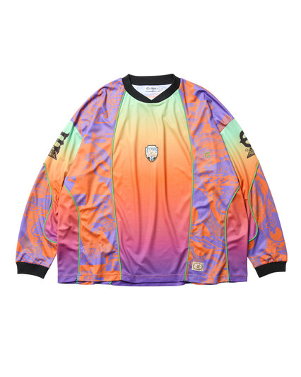 Picture No.1 of Evisen Skateboards PHEASANT MOTO JERSEY - ORANGE / PURPLE 10229764194618
