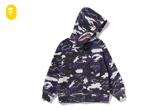 Picture No.1 of BAPE GLITCH WOODLAND CAMO SHARK ZIP HOODIE 1M30-315-001