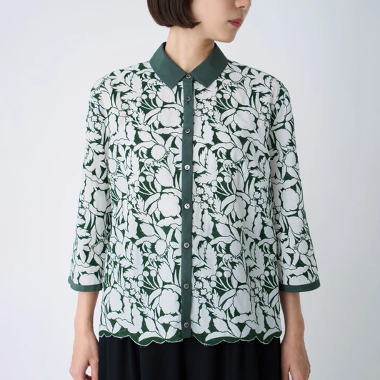 Picture No.1 of minä perhonen shadow Flared Sleeve Blouse AES1451
