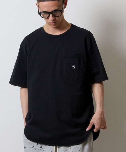 Picture No.1 of NUMBER (N)INE PREMIUM COTTON CURVED HEM POCKET T-SHIRT / Premium Cotton Curved Hem One-Point Logo Embroidery Crew Neck Pocket T-Shirt S26NT001