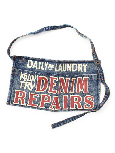 Picture No.1 of KAPITAL 13Oz denim Distressed Short Apron (DENIM REPAIRSpt) EK-1594XG