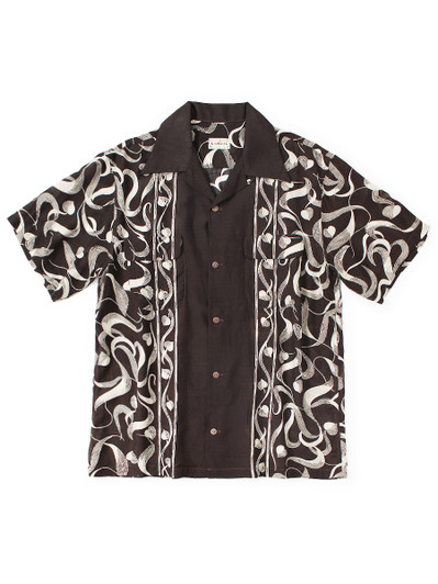 Picture No.1 of KAPITAL Silk Rayon Okra Pattern Short-sleeved Open-collar Shirt K2603SS044