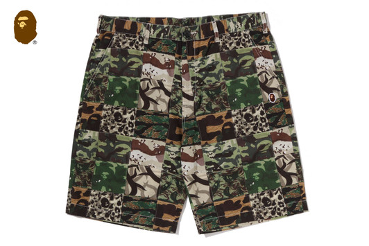 Picture No.1 of BAPE CAMO PATCHWORK SHORTS 1M30-153-002