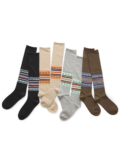 Picture No.1 of KAPITAL 144 Pairs Gypsy Border High Socks K2603XS517