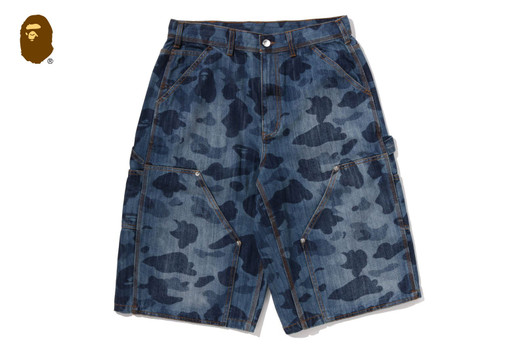 Picture No.1 of BAPE 1ST CAMO DOUBLE KNEE 13 OZ RELAXED FIT DENIM SHORTS 1M30-151-303