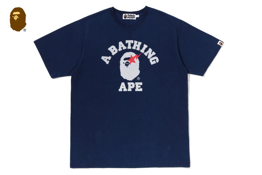 Picture No.1 of BAPE COLLEGE INDIGO TEE 1M22-109-001