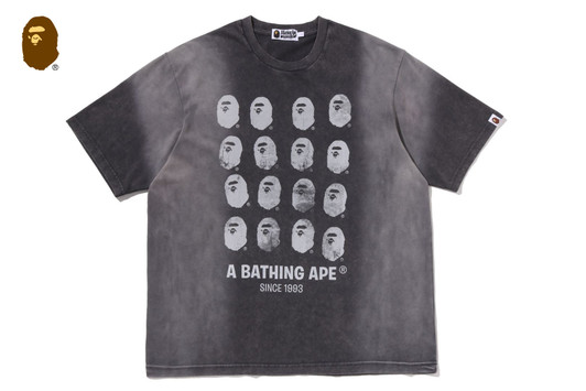 Picture No.1 of BAPE BLEECHED MULTI APE HEAD LOGO RELAXED FIT TEE 1M80-109-317