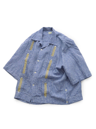 Picture No.1 of KAPITAL Linen Gingham Check LAX Cuban Shirt K2604SS111