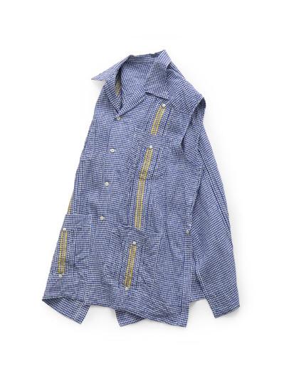 Picture No.1 of KAPITAL Linen Gingham Check Sleeveless Cuban Shirt K2604SS110