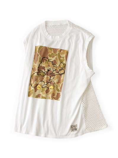 Picture No.1 of KAPITAL 20/- Jersey Sleeveless Big T-Shirt (Camouflage Little Bear & Harmony Print) K2605SC203